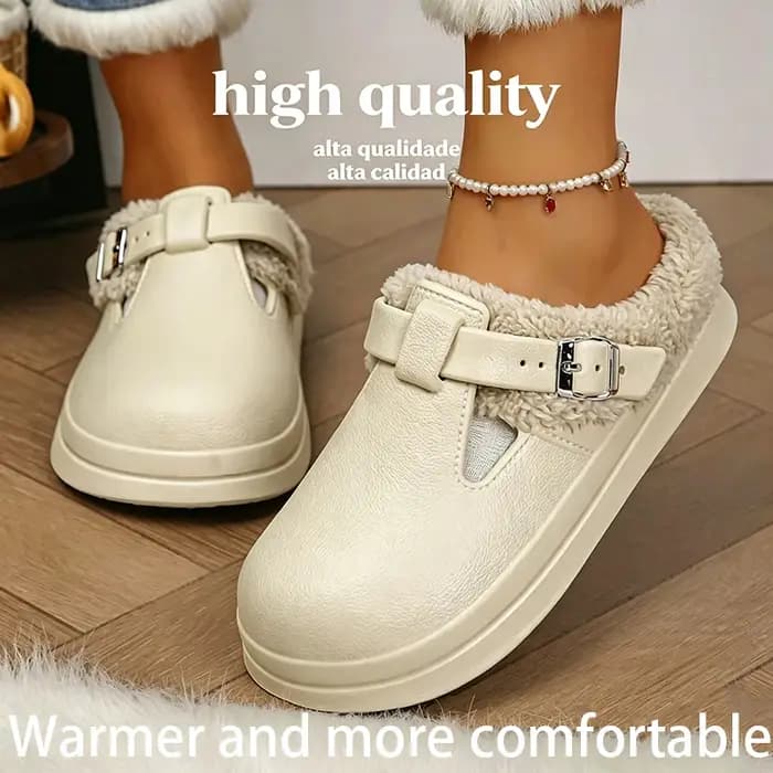 Mules imperméables en fourrure Eva pour femmes