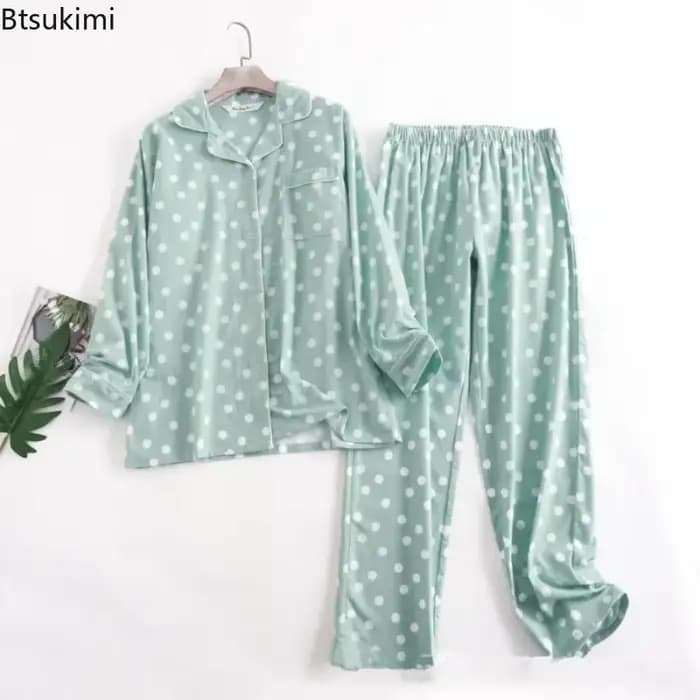 2026 100% coton flanelle pantalon pyjamas ensembles pour femmes vêtements de maison Simple à manches longues
