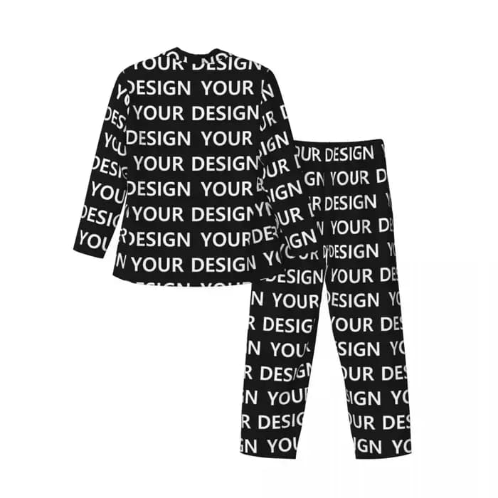 Pyjamas pour hommes ajouter des vêtements de nuit de chambre de conception personnalisé bricolage fait votre Image deux pièces pyjama ample ensembles manches longues surdimensionné costume de maison