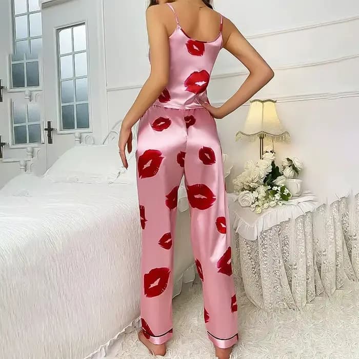 Ensemble de pyjama en satin imprimé Jules pour femme
