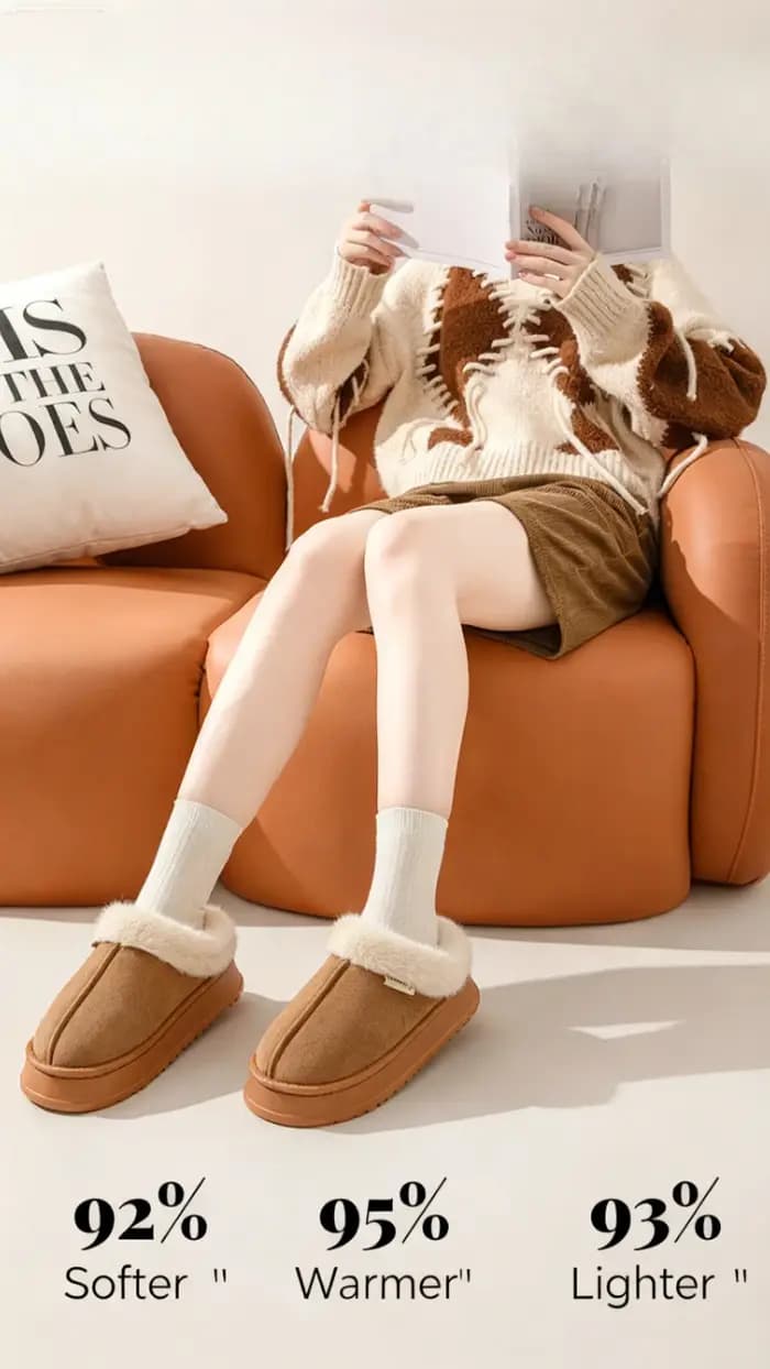 Pantoufles d'hiver pour femmes, semelles épaisses, antidérapantes, chaudes, douces, respectueuses de la peau, résistantes à l'usure, pantoufles mocassins polyvalentes pour l'intérieur et l'extérieur