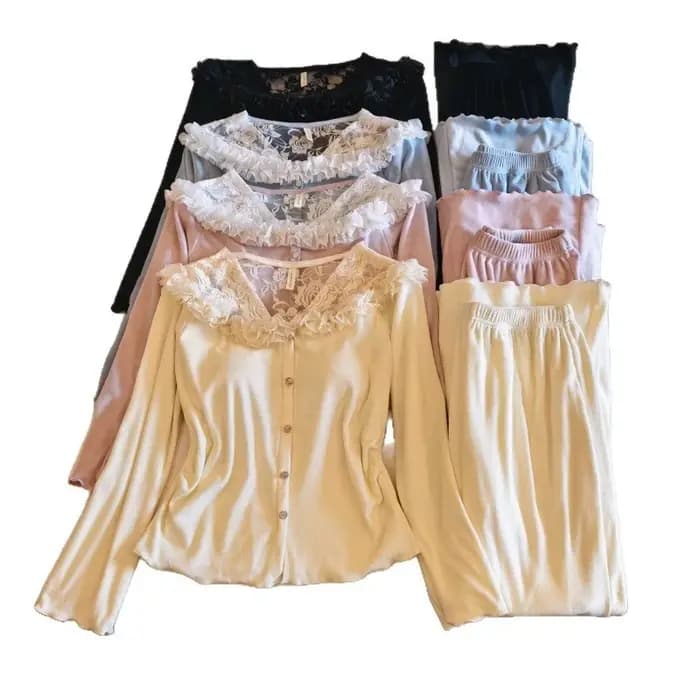 Pijama Mujer nouvelle île velours chaud hiver vêtements de nuit femmes pyjamas coussin de poitrine haut pantalon