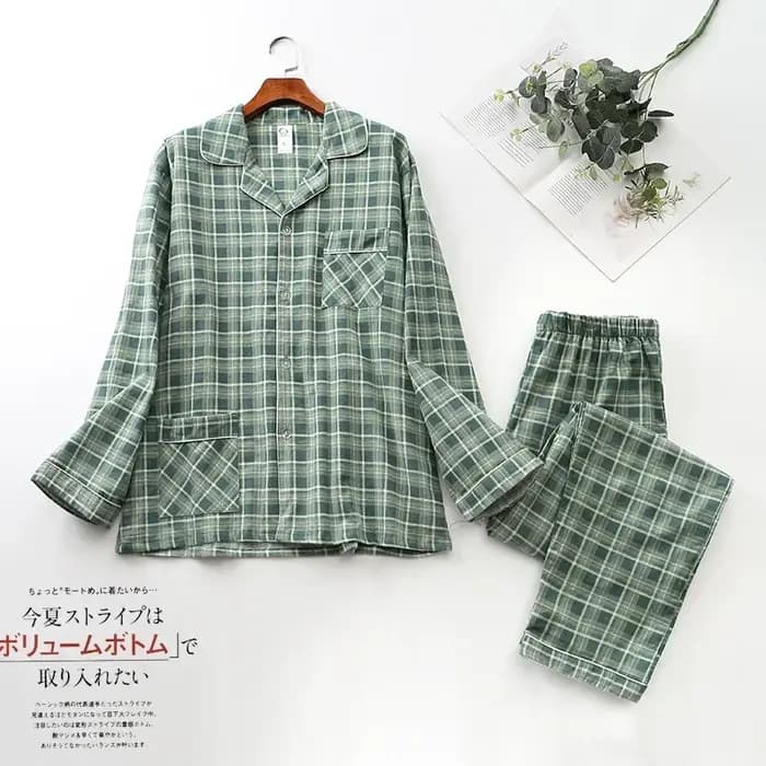 Ensembles de pyjama en coton à carreaux pour hommes