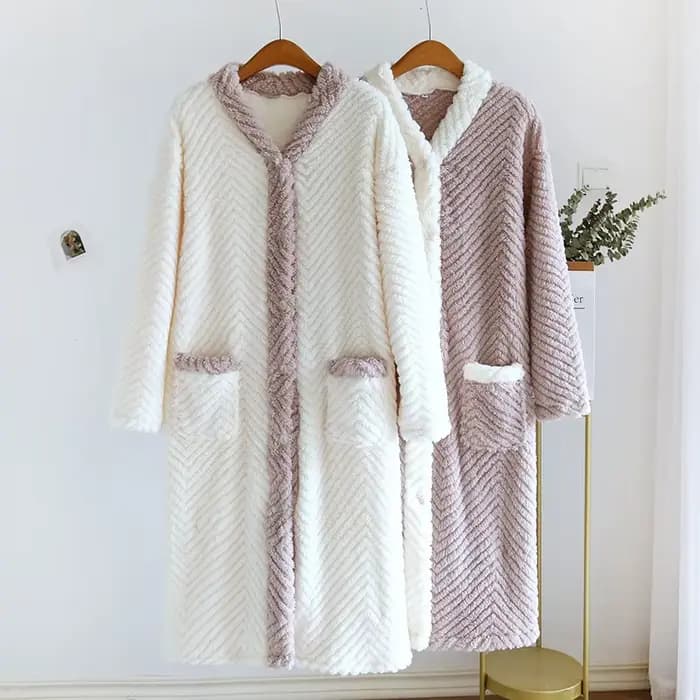 Automne hiver Robe de nuit femme corail velours