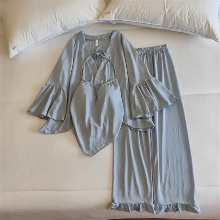 Ensemble pyjama femme nouveau coussin De poitrine vêtements De nuit dames robe