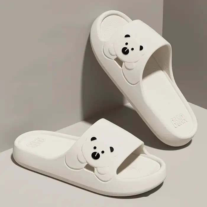 Pantoufles de salle de bain ours de dessin animé