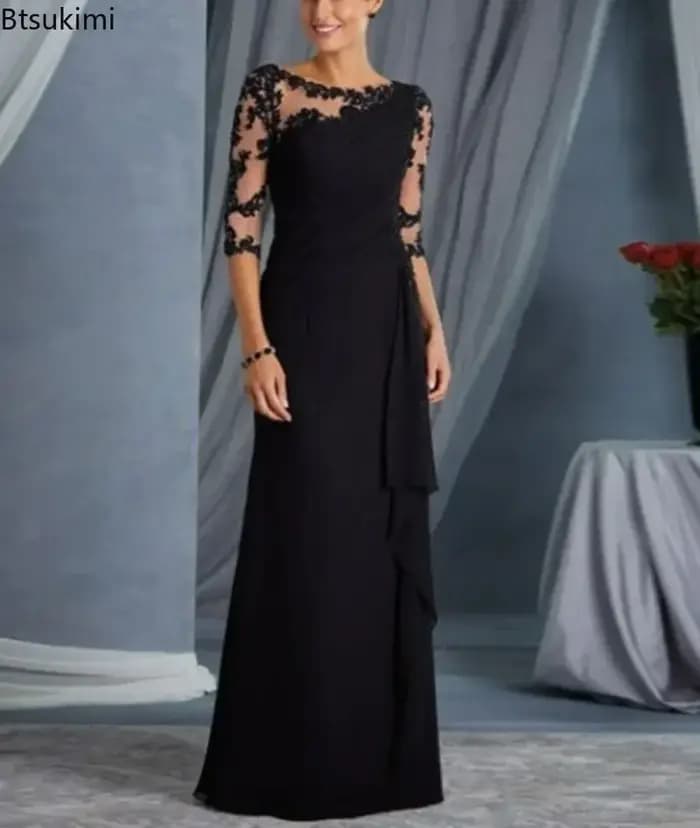 Robe longue en dentelle pour femmes