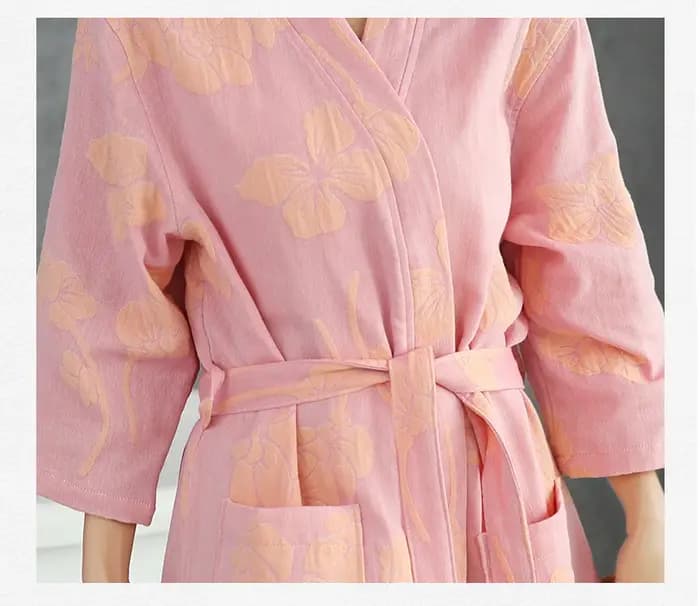 Peignoir en Coton Tissé pour Femme