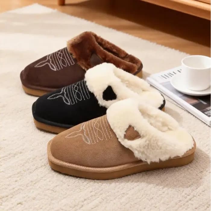 Mules en peluche pour hommes