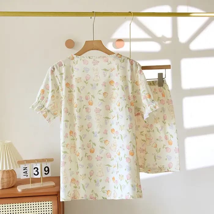 Ensemble pyjama short imprimé Floral pour femmes