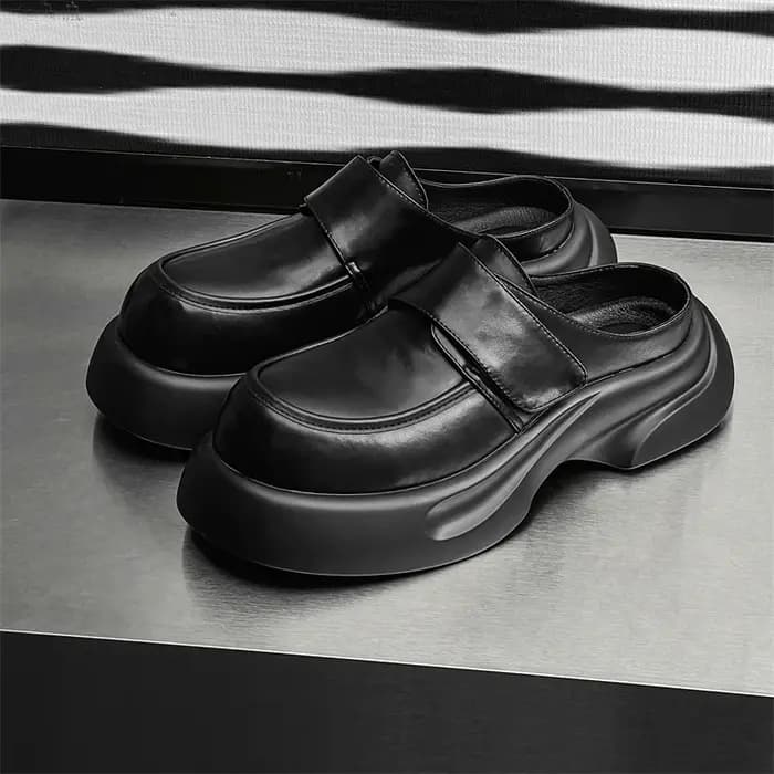 Pantoufles d'extérieur originales pour hommes, chaussures de plage ajustées Velcro, mules décontract
