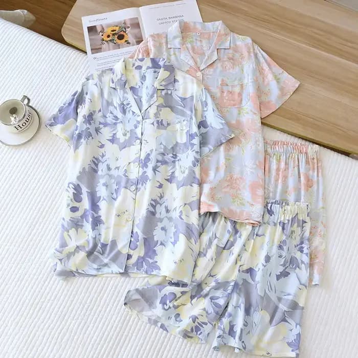Pyjama à fleurs élégant en Viscose pour femmes