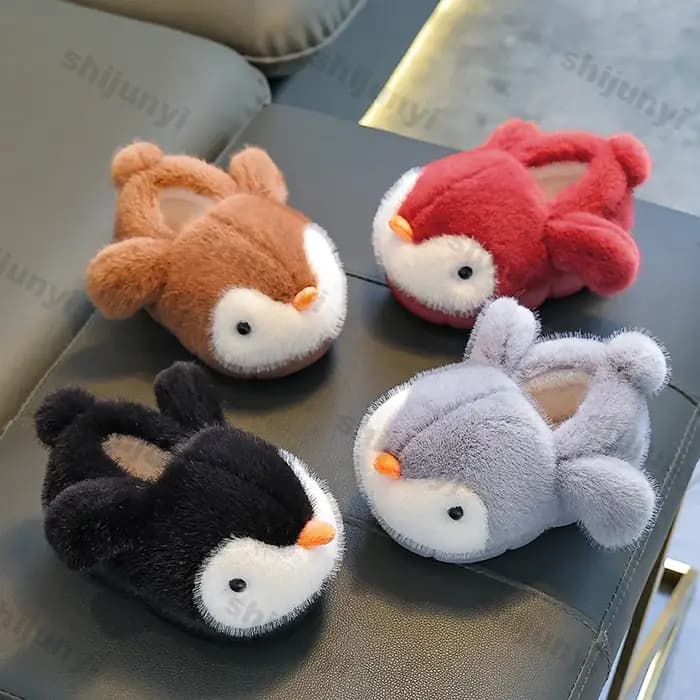 Mignon pingouin garçons filles coton pantoufles 2025 nouvelle mode d'hiver enfants Eva