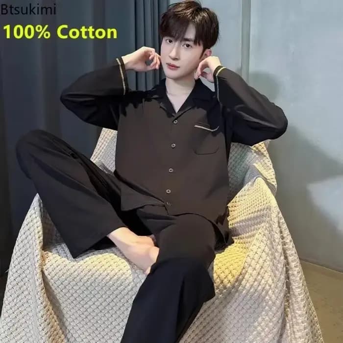 Ensembles de pyjamas pour hommes 2026 – Nouveauté 100 % coton