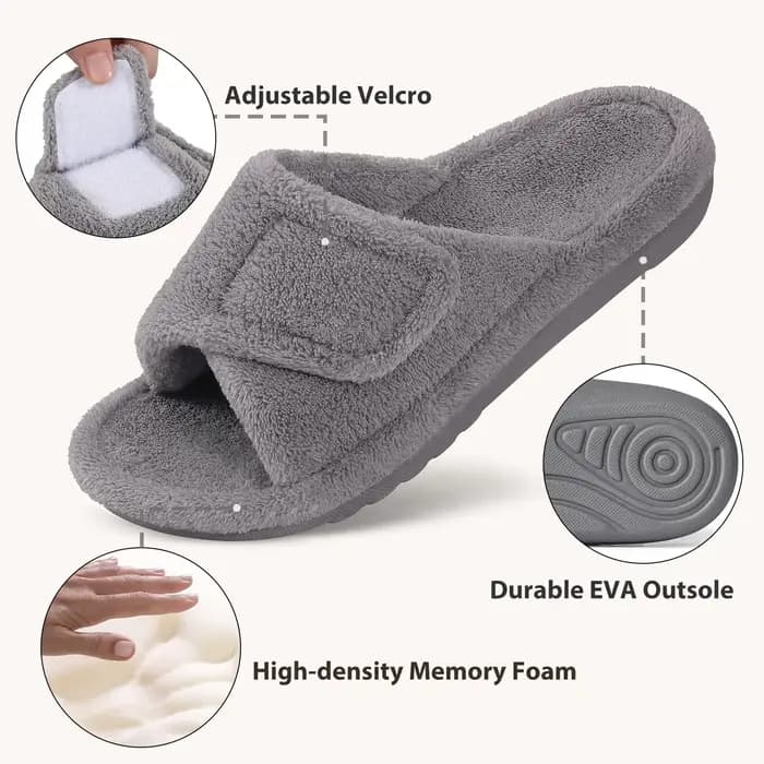 Shevalues hiver moelleux chaussons pour femmes avec soutien de la voûte plantaire sans lacet semelle souple