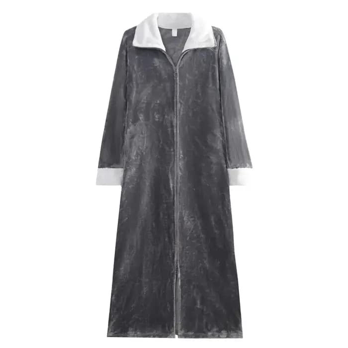 Automne hiver flanelle vestes à glissière pour femmes Couples robe de nuit mode chaud grands revers Kimono allonger