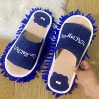 1 Paire de Chaussons Serpillères en Microfibre Lavables pour Nettoyage des Sols
