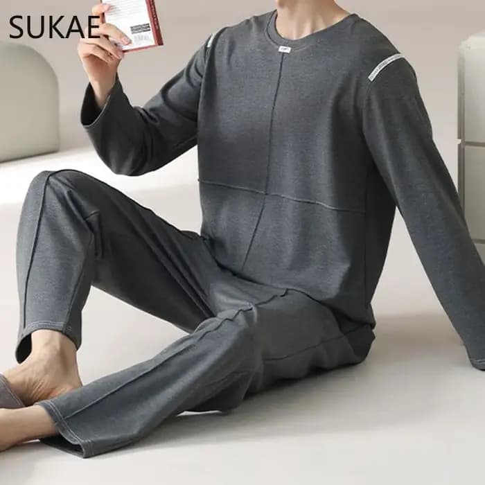 Ensemble pyjama sportif pour hommes automne hiver nouveau Pijama en coton doux pour homme grande taille 3XL 4XL Pyjamas