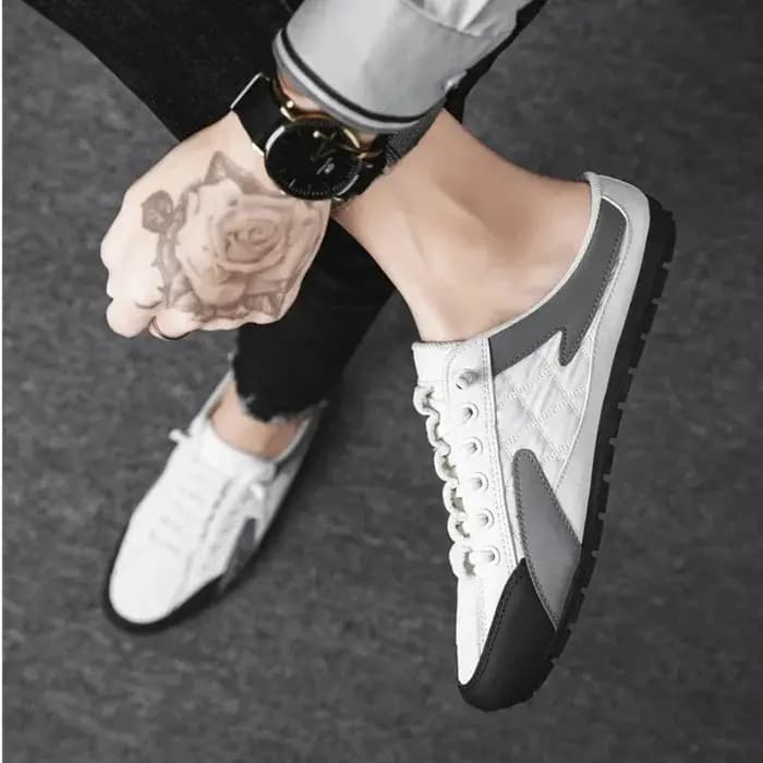 Pantoufles d'été pour hommes, chaussures décontractées à fond plat, tendance, chaussures de soutien à semelle souple, baskets pour hommes