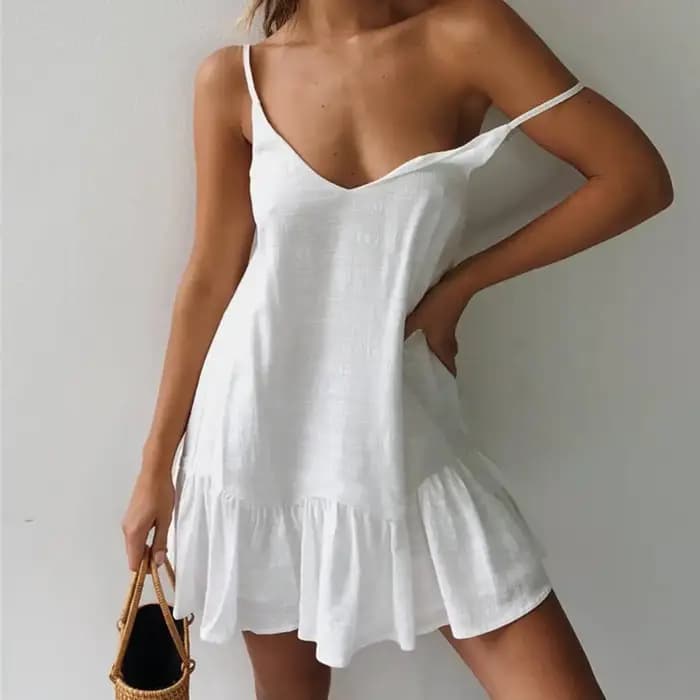 Robe d'été à bretelles Spaghetti pour femmes