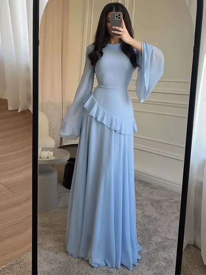 Robe longue à volants pour femmes