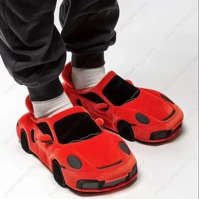 2025 Chaussons en peluche amusants en forme de voiture pour BMW, pour femmes et hommes, cadeaux de Saint-Valentin, pour l'intérieur