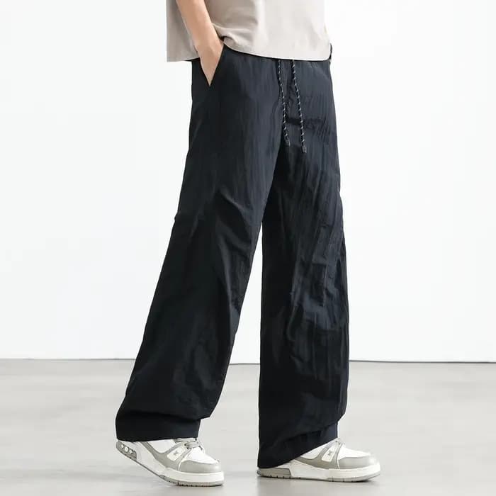 Pantalon décontracté d'été pour homme en soie glacée