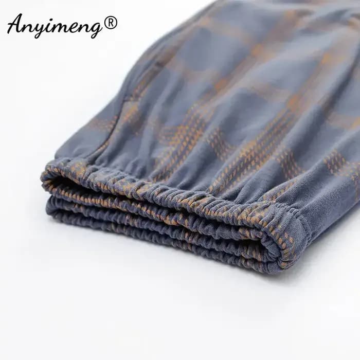 2XL 3XL 4XL hommes coton Pyjamas ensemble élégant Style minimaliste Pijamas grande taille Homsuit pour garçon automne hiver homme décontracté vichy