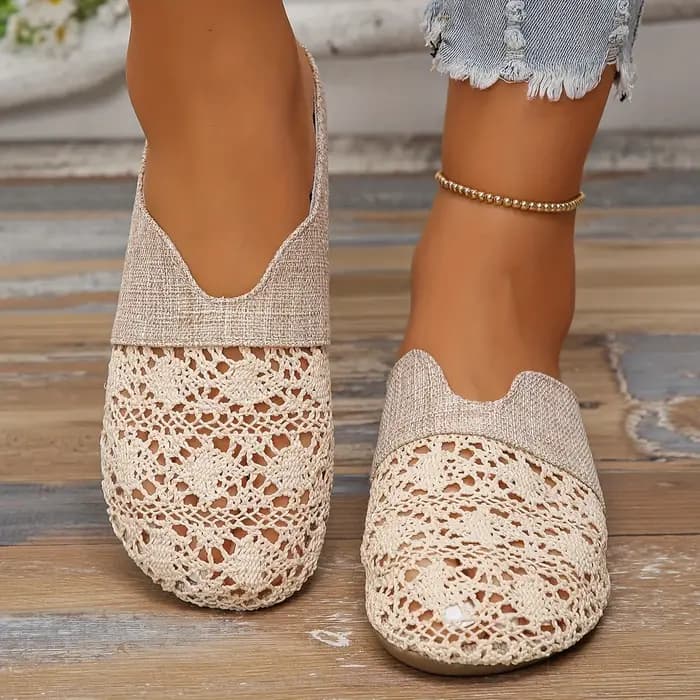 Pantoufles tissées pour femmes