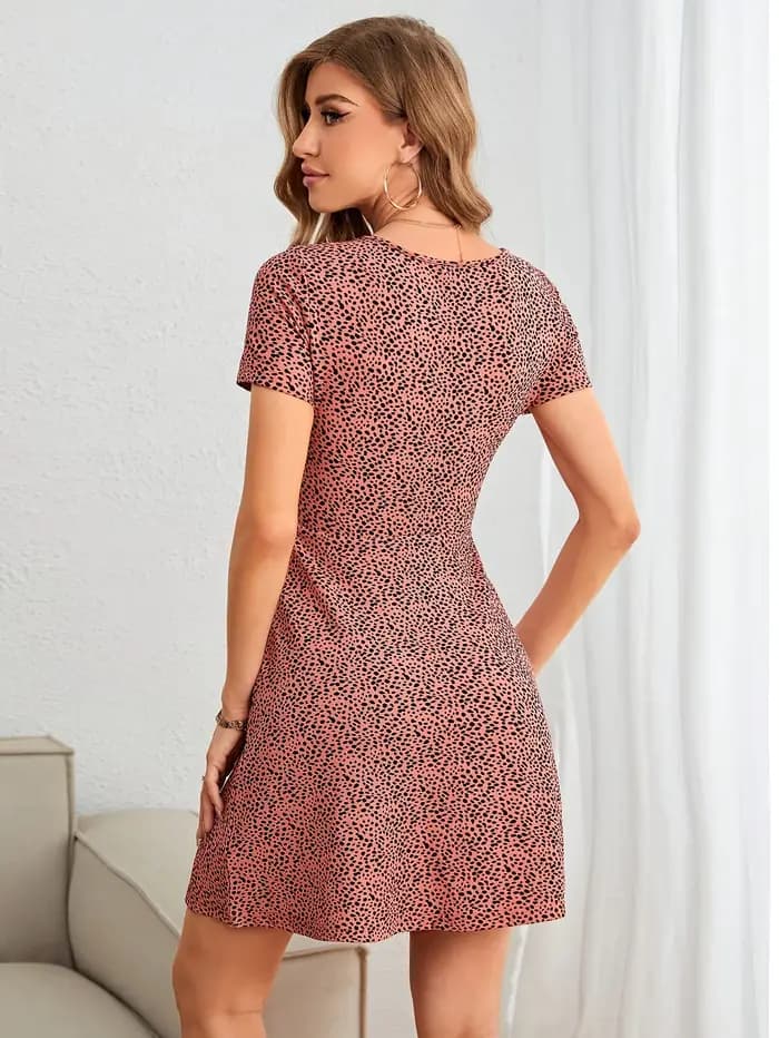 Robe à col rond pour femme