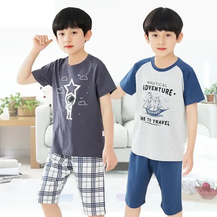 Pyjama à Manches Courtes 100% Coton pour Adolescent