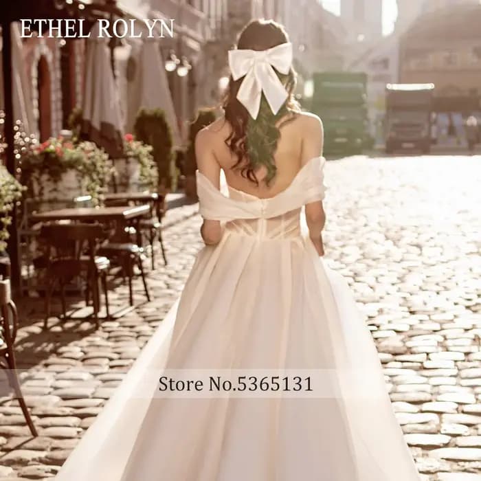 ETHEL ROCircN-Robe de mariée trapèze sexy en mousseline de soie pour femmes