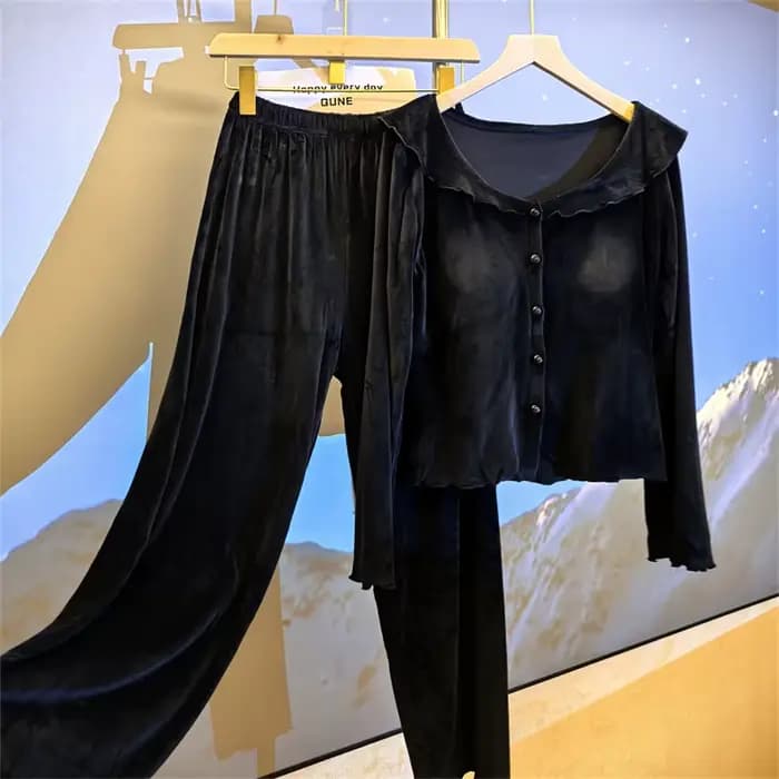 Island velours femmes pyjamas chaud épais vêtements de nuit maison costume polaire tenue