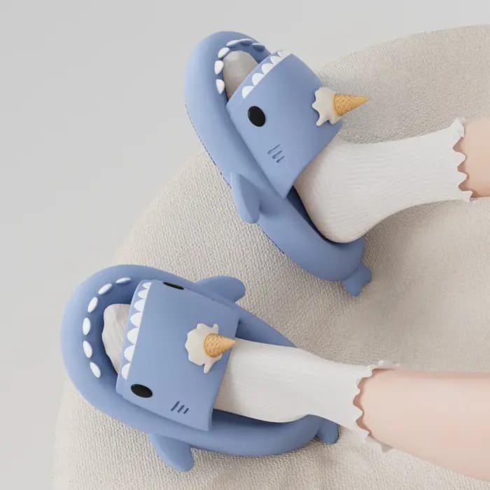 Pantoufles requin pour hommes et femmes, sandales anti-alde, semelle optique intérieure, tongs de pl
