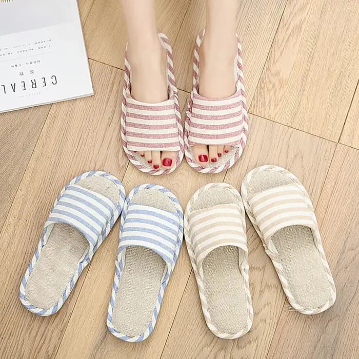 GUQIWT Pantoufles de printemps en lin pour couples