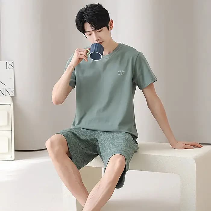 Ensemble pyjama en coton pour homme