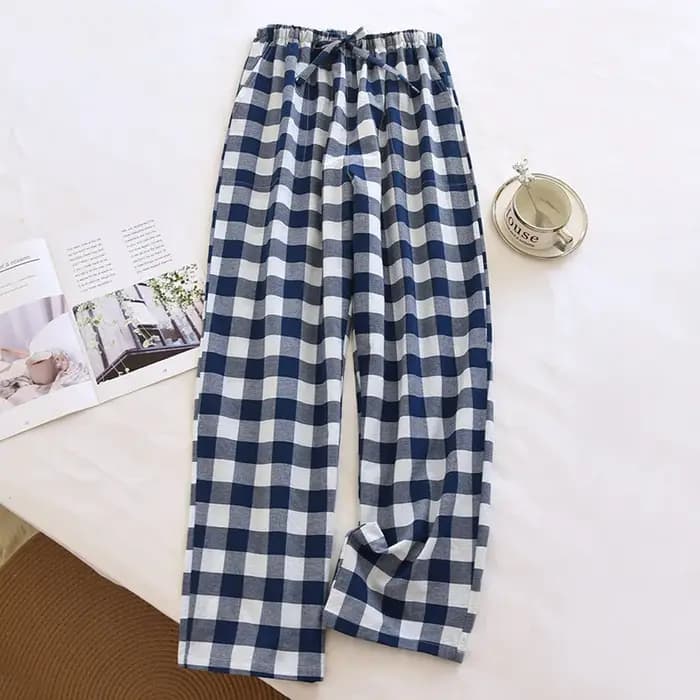Pantalon de pyjama en coton à carreaux pour hommes, long surintendant ser pour le printemps et l'été