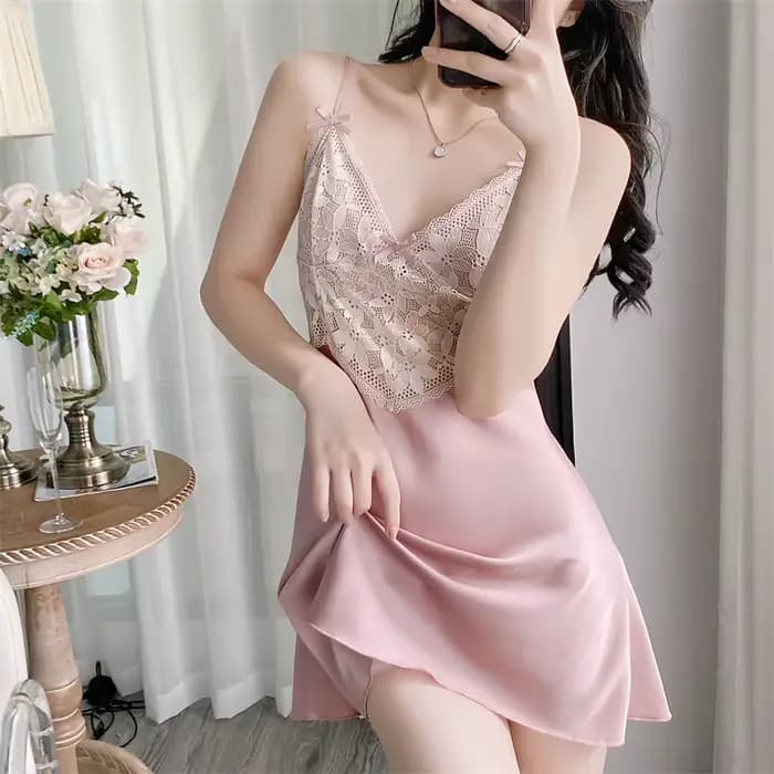 Femmes Satin chemise de nuit Sexy sans manches