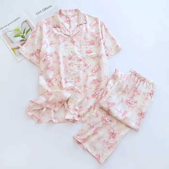 Ensemble pyjama d'été en coton et Viscose pour femmes