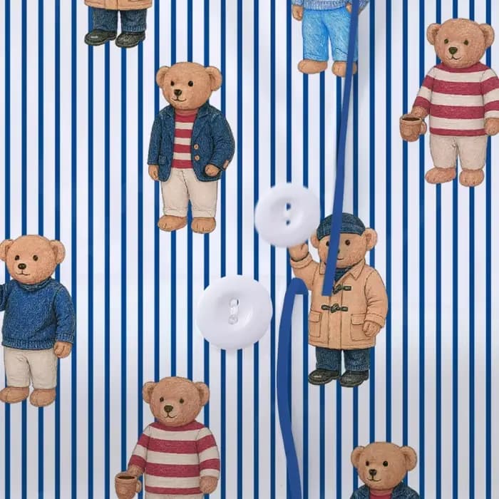 Pyjama femme avec ours à pois rayures imprimé bleu revers manches courtes pantalon court