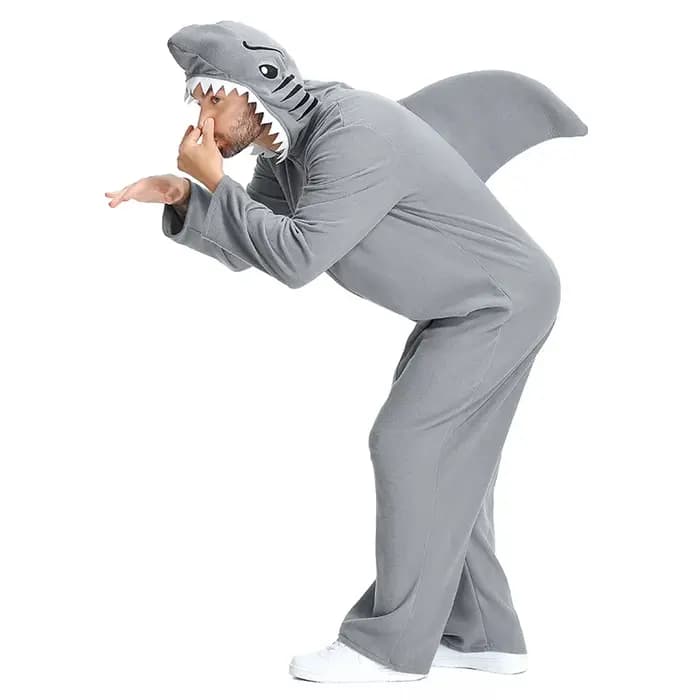Body requin gris, pyjama amusant pour femmes et hommes