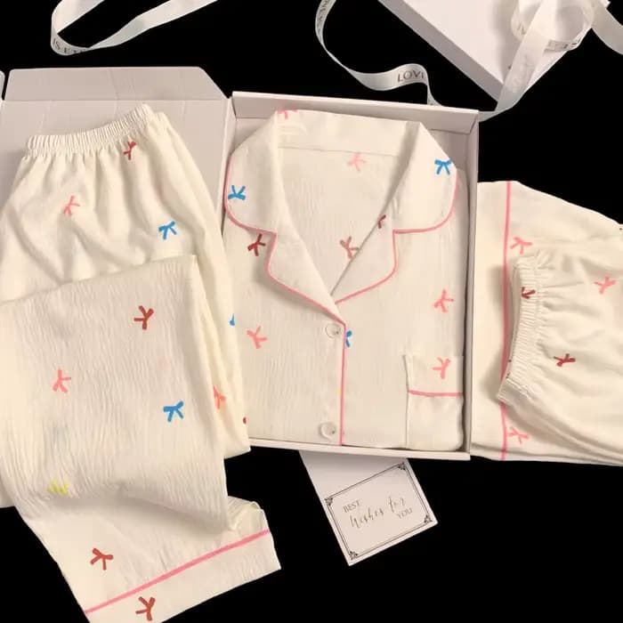 Nouvelle collection printemps/été : pyjamas à rayures de style campagnard pour femmes – ensemble trois pièces à manches courtes pour se détendre à la maison
