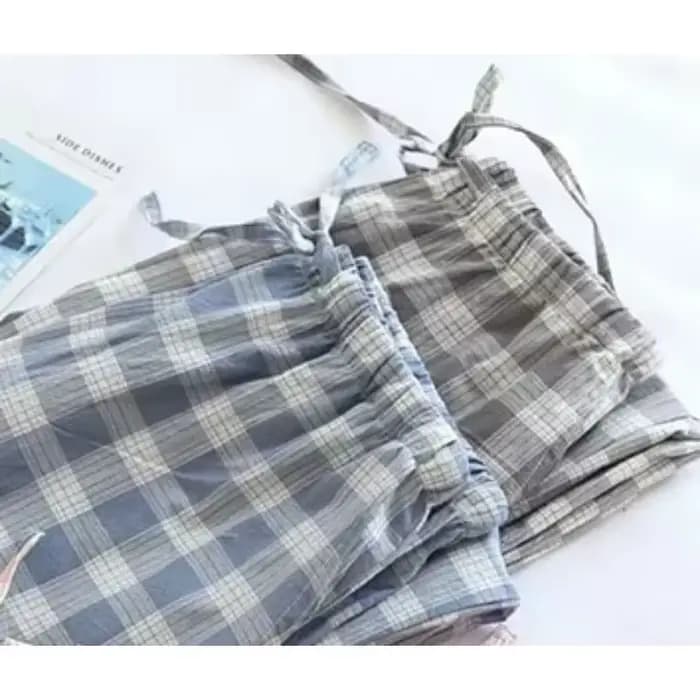 Pantalon de maison en coton à grands carreaux pour hommes