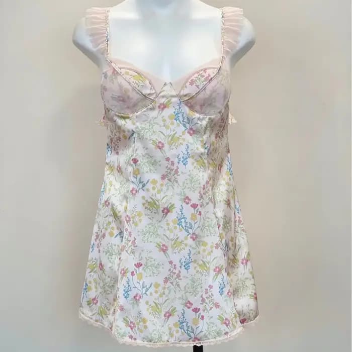 Nuisette Vintage à Imprimé Floral pour Femme