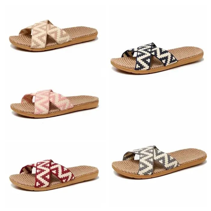 Chaussons en lin de style ethnique décontracté