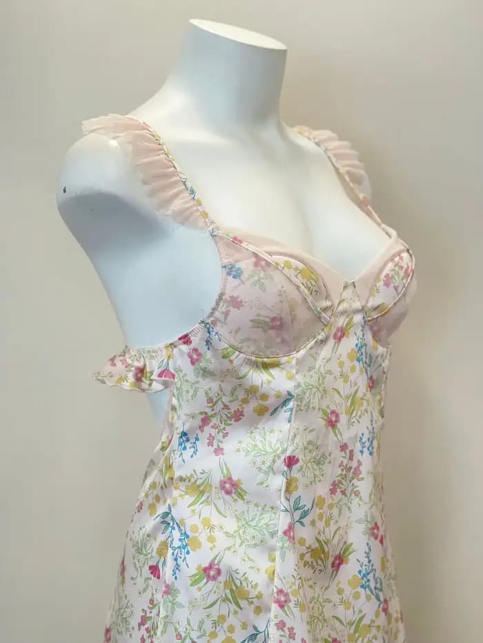 Nuisette Vintage à Imprimé Floral pour Femme