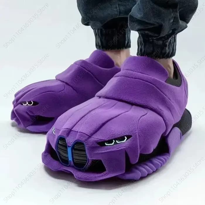 2025 Chaussons en peluche amusants en forme de voiture pour BMW, pour femmes et hommes, cadeaux de Saint-Valentin, pour l'intérieur