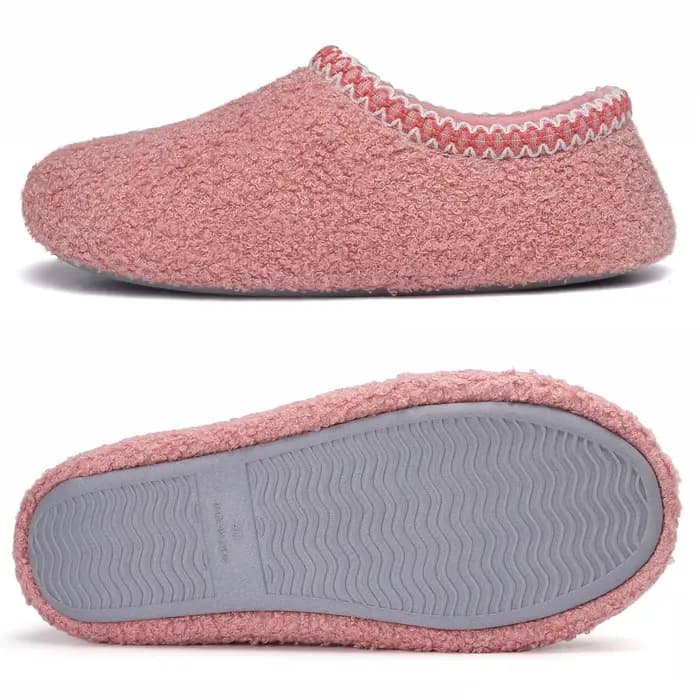 Shevalues hiver moelleux chaussons pour femmes Teddy polaire chambre chaussette chaussures avec semelle en caoutchouc