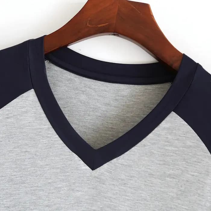 Chemise de nuit mi-longue à col en V pour hommes