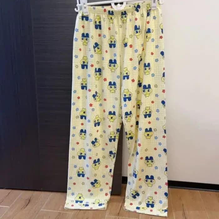 Ensemble de pyjamas en coton pour femmes, Kuchipatchi, été, mignon, dessin animé Tamagotchi, manches courtes, shorts, vêtements de détente fins et doux, vêtements pour filles, cadeau